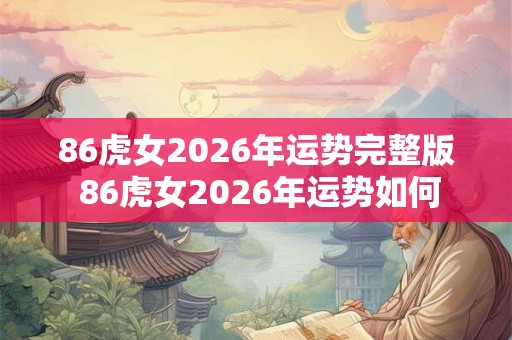86虎女2026年运势完整版 86虎女2026年运势如何