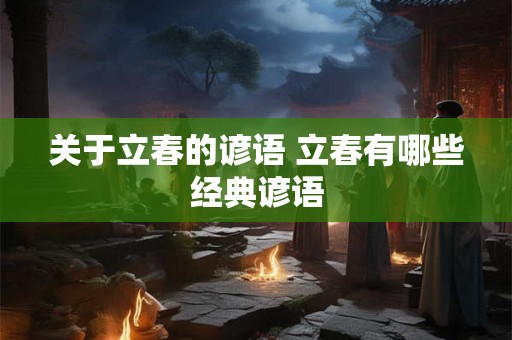 关于立春的谚语 立春有哪些经典谚语