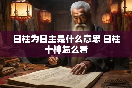 日柱为日主是什么意思 日柱十神怎么看