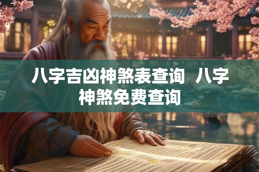 八字吉凶神煞表查询 八字神煞免费查询 八字吉凶神煞表查询 八字神煞免费查询