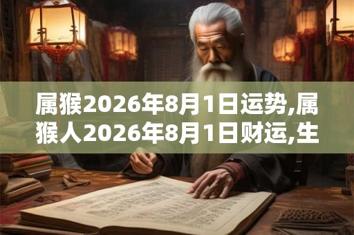 属猴2026年8月1日运势,属猴人2026年8月1日财运,生肖猴2026年8月1日运势