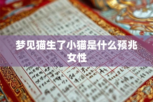 梦见猫生了小猫是什么预兆女性