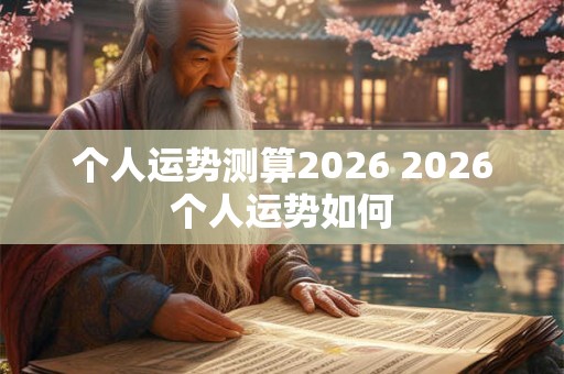 个人运势测算2026 2026个人运势如何
