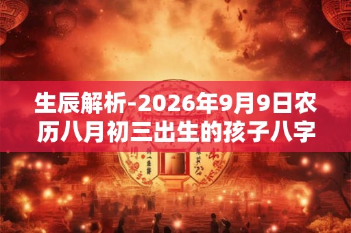 生辰解析-2026年9月9日农历八月初三出生的孩子八字起名