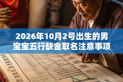 2026年10月2号出生的男宝宝五行缺金取名注意事项