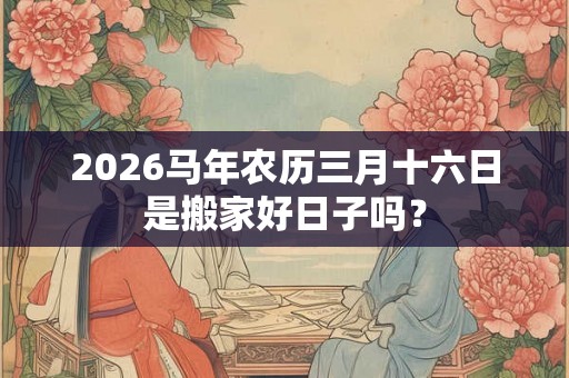 2026马年农历三月十六日是搬家好日子吗？