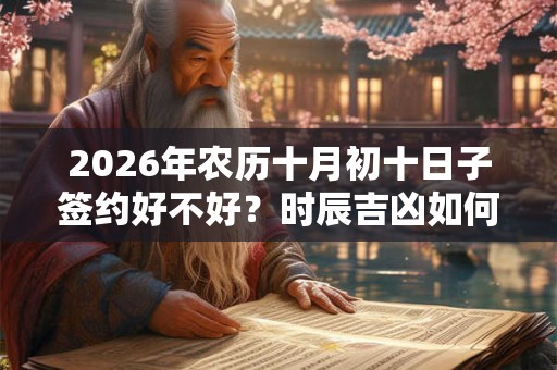 2026年农历十月初十日子签约好不好？时辰吉凶如何？