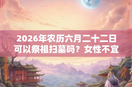 2026年农历六月二十二日可以祭祖扫墓吗？女性不宜去扫墓吗？