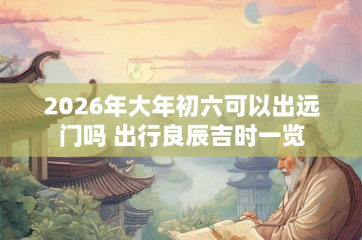 2026年大年初六可以出远门吗 出行良辰吉时一览