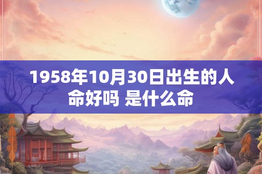 1958年10月30日出生的人命好吗 是什么命