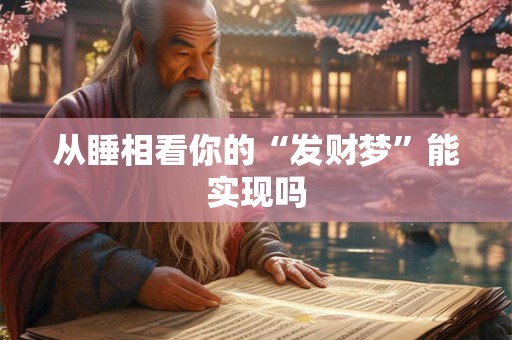 从睡相看你的“发财梦”能实现吗 从睡相看你的“发财梦”能实现吗
