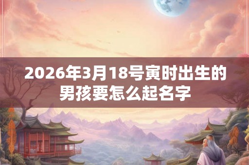 2026年3月18号寅时出生的男孩要怎么起名字