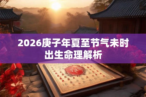 2026庚子年夏至节气未时出生命理解析