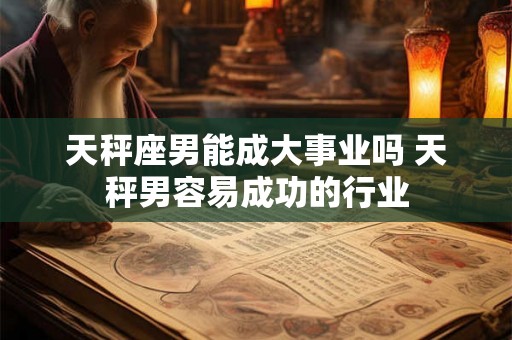 天秤座男能成大事业吗 天秤男容易成功的行业