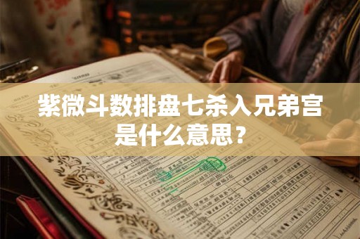 紫微斗数排盘七杀入兄弟宫是什么意思？