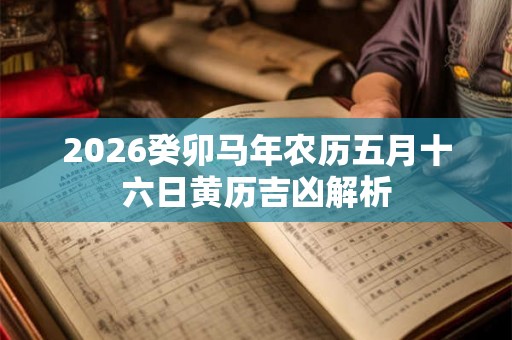 2026癸卯马年农历五月十六日黄历吉凶解析