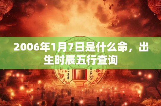 2006年1月7日是什么命，出生时辰五行查询