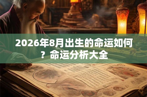 2026年8月出生的命运如何？命运分析大全