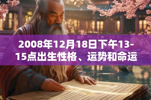 2008年12月18日下午13-15点出生性格、运势和命运
