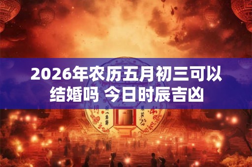 2026年农历五月初三可以结婚吗 今日时辰吉凶 2026年农历五月初三可以结婚吗 今日时辰吉凶