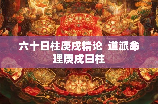 六十日柱庚戌精论 道派命理庚戌日柱 六十日柱庚戌精论 道派命理庚戌日柱