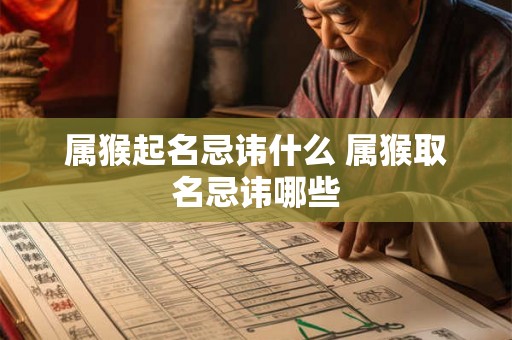 属猴起名忌讳什么 属猴取名忌讳哪些