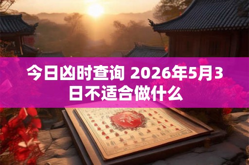 今日凶时查询 2026年5月3日不适合做什么
