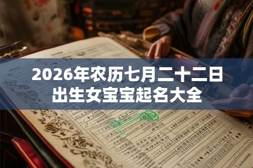 2026年农历七月二十二日出生女宝宝起名大全