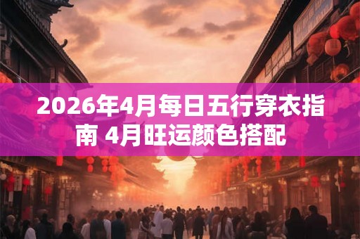 2026年4月每日五行穿衣指南 4月旺运颜色搭配