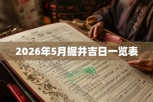 2026年5月掘井吉日一览表