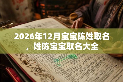 2026年12月宝宝陈姓取名,姓陈宝宝取名大全 2026年12月宝宝陈姓取名,姓陈宝宝取名大全