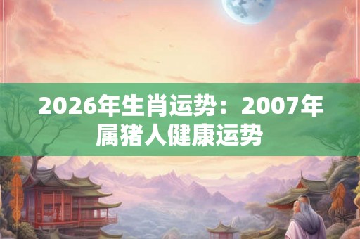 2026年生肖运势：2007年属猪人健康运势
