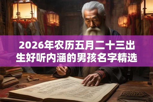 2026年农历五月二十三出生好听内涵的男孩名字精选！