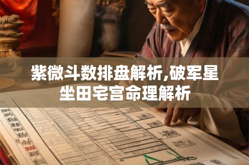 紫微斗数排盘解析,破军星坐田宅宫命理解析 紫微斗数排盘解析,破军星坐田宅宫命理解析