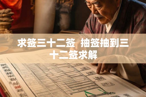 求签三十二签 抽签抽到三十二签求解 求签三十二签 抽签抽到三十二签求解