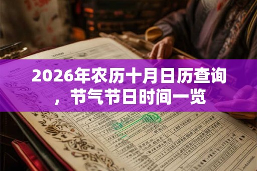 2026年农历十月日历查询，节气节日时间一览