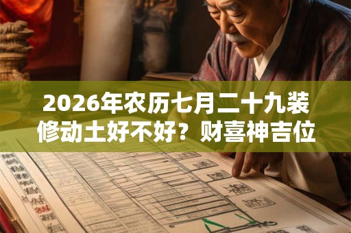 2026年农历七月二十九装修动土好不好？财喜神吉位在哪？