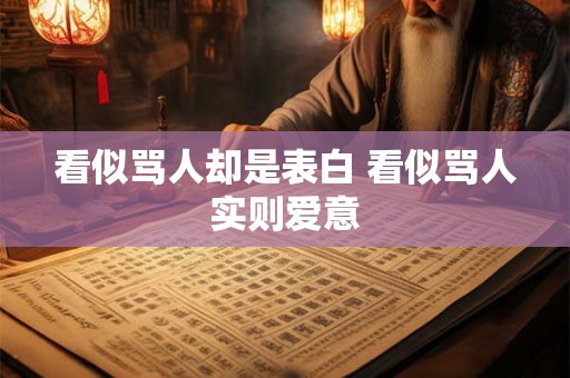 看似骂人却是表白 看似骂人实则爱意