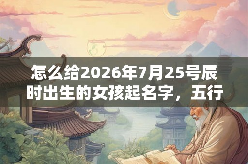 怎么给2026年7月25号辰时出生的女孩起名字，五行是什么？