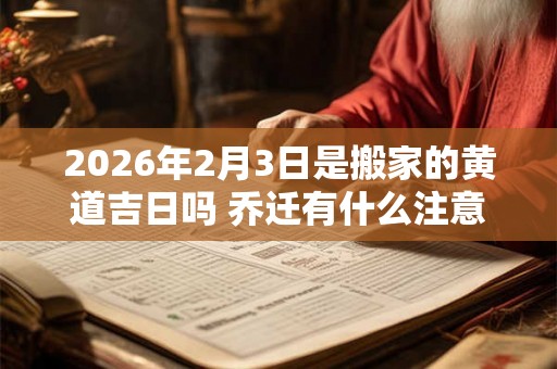 2026年2月3日是搬家的黄道吉日吗 乔迁有什么注意事项 2026年2月3日是搬家的黄道吉日吗 乔迁有什么注意事项