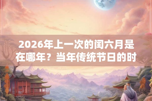2026年上一次的闰六月是在哪年？当年传统节日的时间你知道吗？
