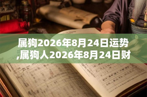 属狗2026年8月24日运势,属狗人2026年8月24日财运,生肖狗2026年8月24日运势