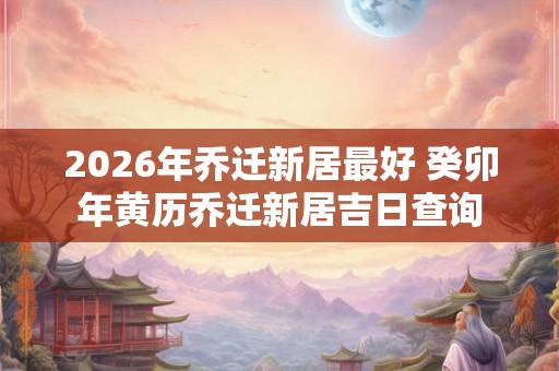 2026年乔迁新居最好 癸卯年黄历乔迁新居吉日查询