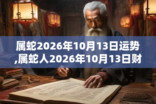 属蛇2026年10月13日运势,属蛇人2026年10月13日财运,生肖蛇2026年10月13日运势