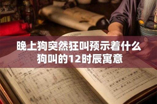 晚上狗突然狂叫预示着什么 狗叫的12时辰寓意