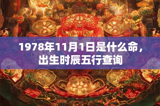 1978年11月1日是什么命，出生时辰五行查询