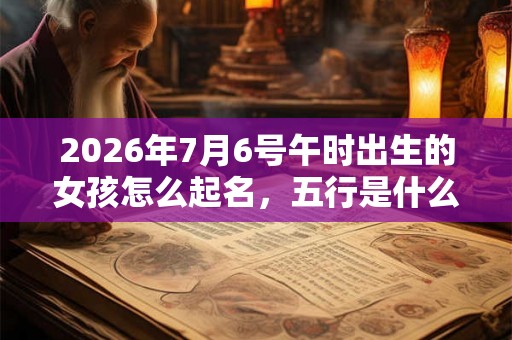 2026年7月6号午时出生的女孩怎么起名，五行是什么？