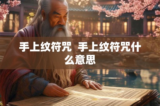 手上纹符咒  手上纹符咒什么意思