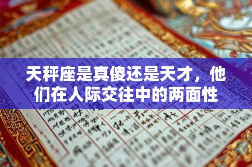 天秤座是真傻还是天才，他们在人际交往中的两面性