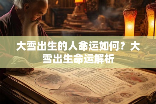 大雪出生的人命运如何?大雪出生命运解析 大雪出生的人命运如何?大雪出生命运解析